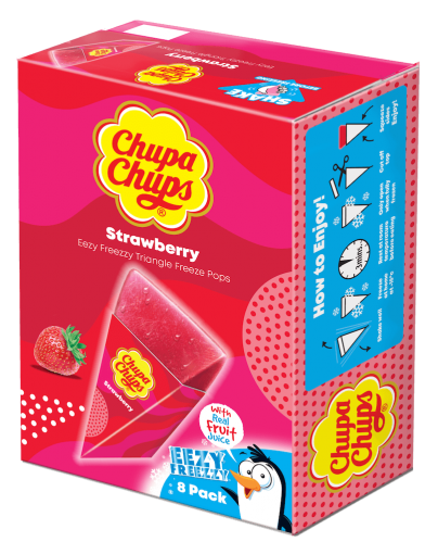 Chupa Chups Easy Freeze Triangles Strawberry 8-pack