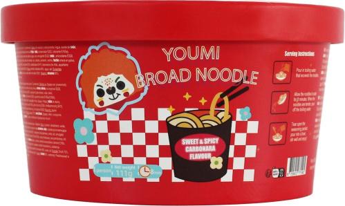 Youmi Instant Broad Noodle Sweet & Spicy Carbonara Flavour 111g