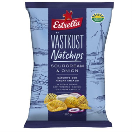 VÄSTKUST NÄTCHIPS SOURCREAM & ONION 160G