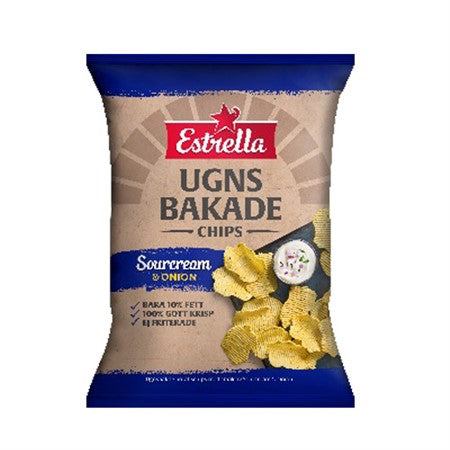 UGNSBAKADE CHIPS SOURCREAM & ONION 125 g