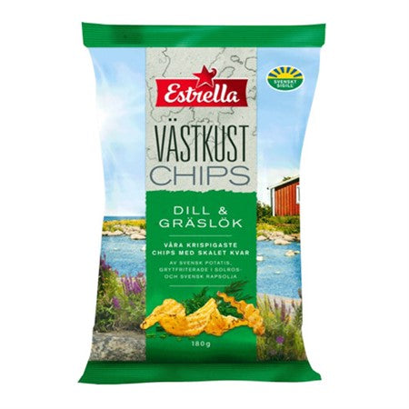 VÄSTKUSTCHIPS DILL & GRÄSLÖK 180 g