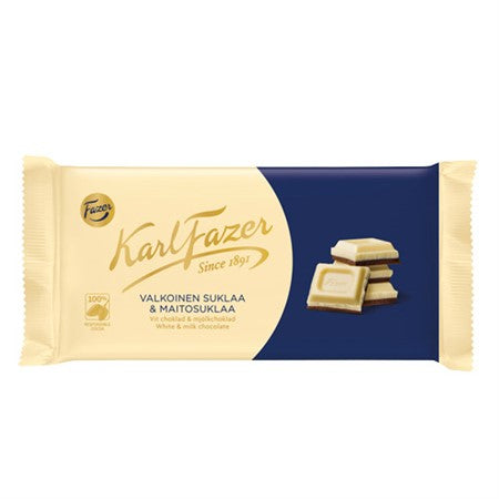 Karl Fazer Vit Choklad & Mjölkchoklad 131G