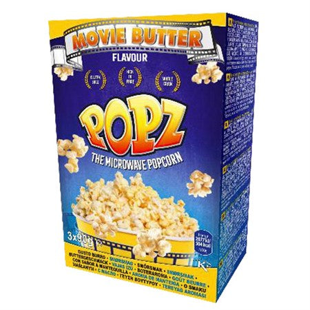 POPZ MICRO POPCORN 3x90 g MOVIE BUTTER