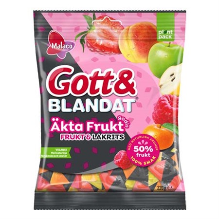 G&B Äkta Frukt & Lakrits 220g