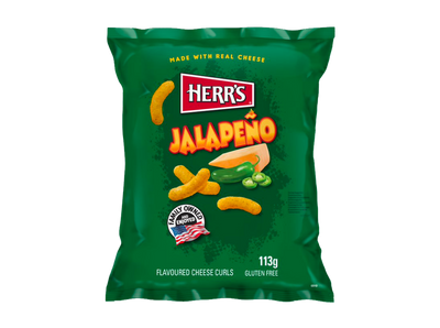 Herrs Jalapeno Poppers Cheese Curls 113g